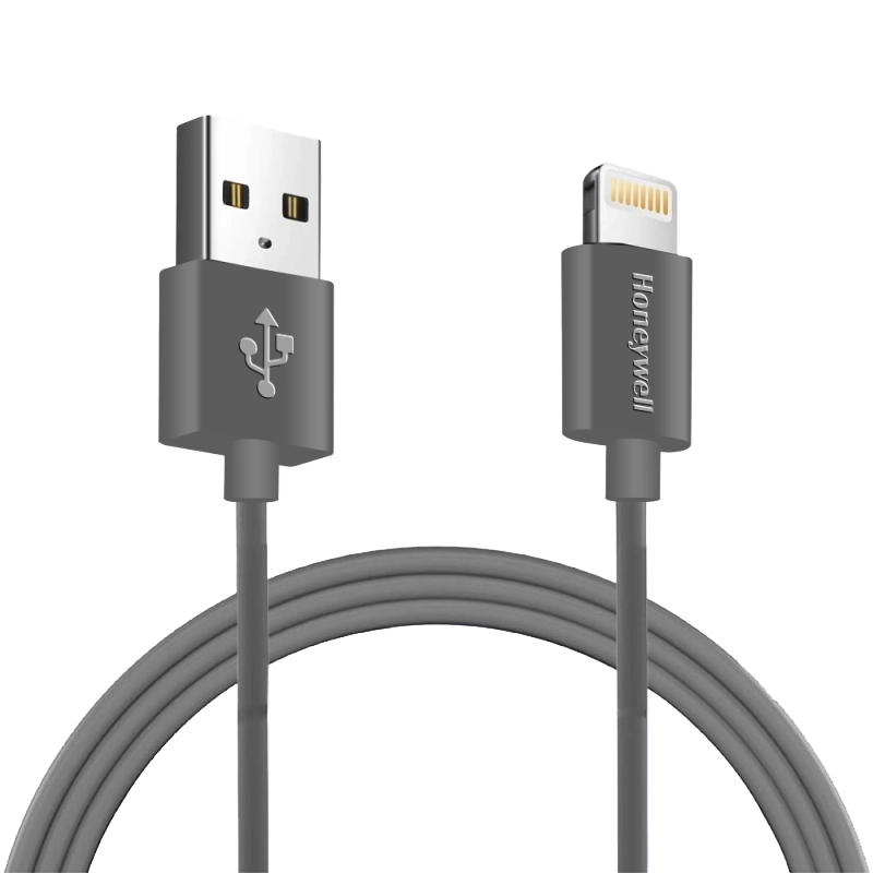 کابل شارژ USB به لایتنینگ هانیول به طول 1٫2 متر مدل HC000017/CBL/1.2M/GRY/NB