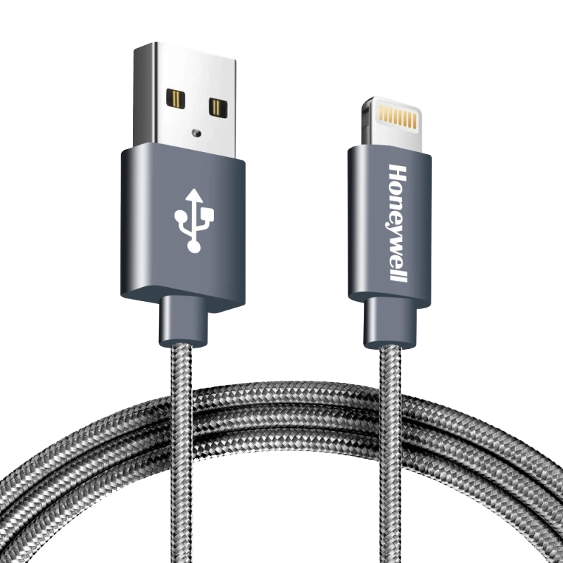 کابل شارژ USB به لایتنینگ هانیول طول 1٫2 متر مدل HC000020/CBL/1.2M/GRY/B